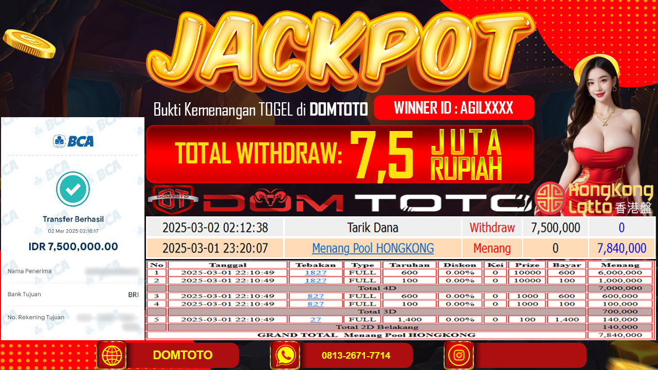 JACKPOT TOGEL HONGKONG 2 MARET 2025